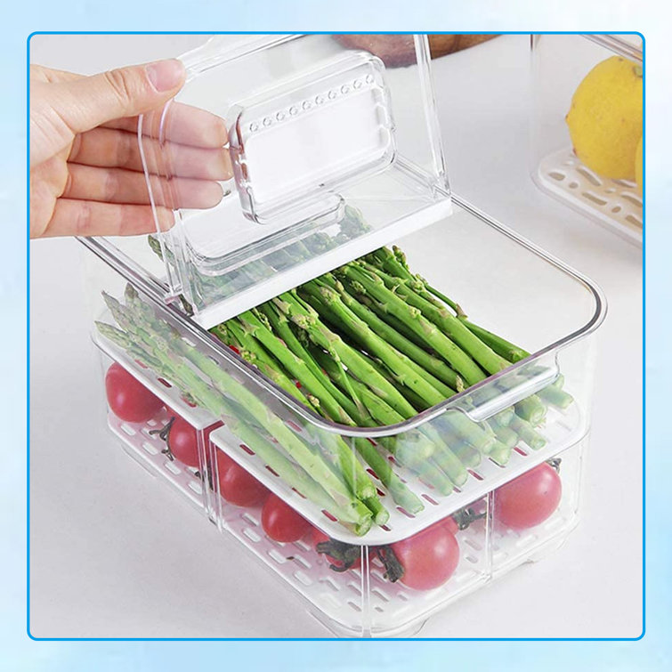 Prep & Savour Vegetable Fruit Storage Containers, Produce Saver Containers Refrigerator Storage